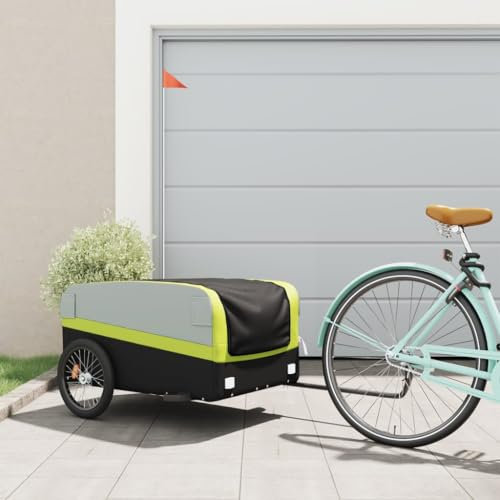 Xichuzi Lastenanhänger für Fahrrad Schwarz und Grün 45 kg Eisen, Fahrradanhänger, Lastenanhänger Fahrrad, Anhänger Fahrrad, Lastenanhänger Für Transport - 94053