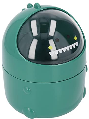 RIZGHWOY Papelera de Escritorio Estilo Dinosaurio bebé, Mini Cubo de Escritorio de Apertura Grande para Habitación de Niños, Baño y Oficina, Diseño de Tapa Abatible, 5,91 X 4,92 Pulgadas (Bebé