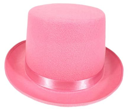 rockible Cappello a Cilindro Vestire Cappello da Mago alla Moda per la Discoteca del Festival di spettacoli teatrali, Rosa