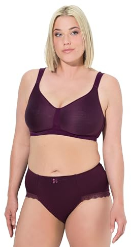 Ulla Popken BH, Spacer, Ohne Bügel, Mikrofaser, Cup C-e Bra, Rouge Raisin, 95E Femmes