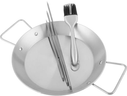 FONDOTIN 1ensemble Support Vertical Acier Avec Amovibles Et Brosse à Pour Shawarma Kebab Et Saucisses Outils De Barbecue Accessoires