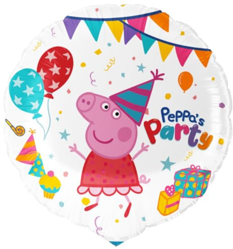 BeenSmile, Globos Peppa Pig Cumpleaños, Decoración de Cumpleaños, Globo de Helio o Aire Especial para Decorar Fiestas, Material muy Resistente, 46 Cm, 1 Unidad