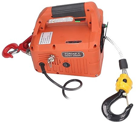Hoist électrique Portable 1500W Criné de Treuil électrique avec Treuil à Distance de Télécommande sans Fil Capacité de 500 Kg (Plug UE 220V)