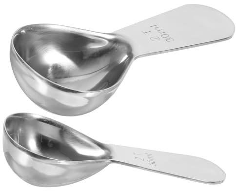 HOLIDYOYO 2pezzi Cucchiaio Dosatore Per Caffè in Acciaio Utensili Da Cucina Per Misurare Latte in Polvere Caffè Cacao Tè Farina e