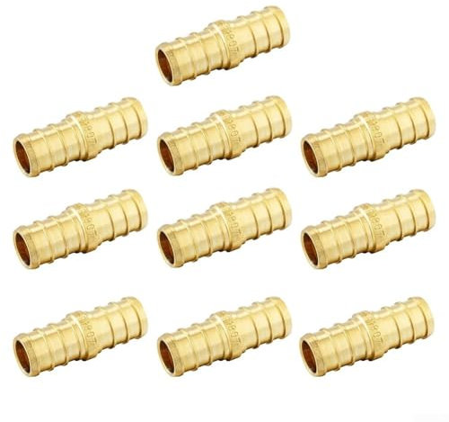 Raccordi a crimpare in ottone progettati per una facile integrazione con varie configurazioni di tubi PEX (5 pezzi da 2,5 cm)