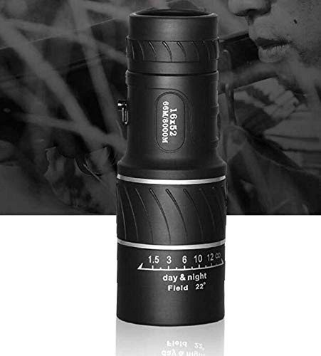 Zoom-Monokular 16X52, Hochleistungs-Teleskop mit Unterstützung für Handykameras zur Vogelbeobachtung, Jagd und Camping