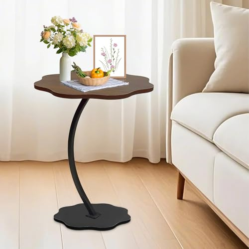DOKKOME Petite Table d'appoint Table Basse Salon pour Salon Table Basse Bar sellette Bois, Chambre, Style Moderne 39.5x60 cm (ø x H)