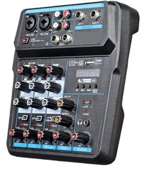 Aduio – Console De Mixage DJ Avec Carte Son, Bluetooth, For Enregistrement Sur PC, Karaoké, Micro, Mélange D'instruments, Interface Audio(4 channels)