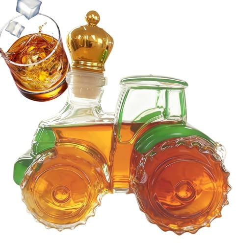 Decantador De Licor,Tractor De Vidrio Decoración Hogar | Decantador De Bourbon De Coche Botella De Whisky,Para Decoración Del Hogar Bourbon Vino Vodka Brandy Bar Hombre Papá Cumpleaños Navidad Fiesta