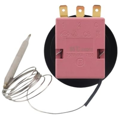 Mechanisches Keramik-Thermostat 16 A für Warmwasserbereiter, Temperaturschalter, NO+NC, 3-polig, 30-85 °C.
