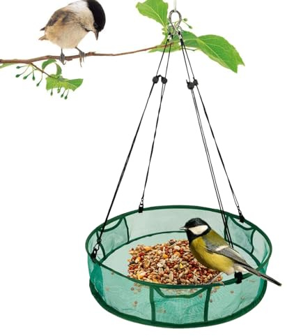 Distribuidores De Alimentos Para Pájaros Al Aire Libre Con 3 Bolsillos Alimentación De Gran Capacidad,Dispensador Colgante Para Pájaros Salvajes Y Colibríes - Para Colibrí Tetas Pinzones Jardín Patio