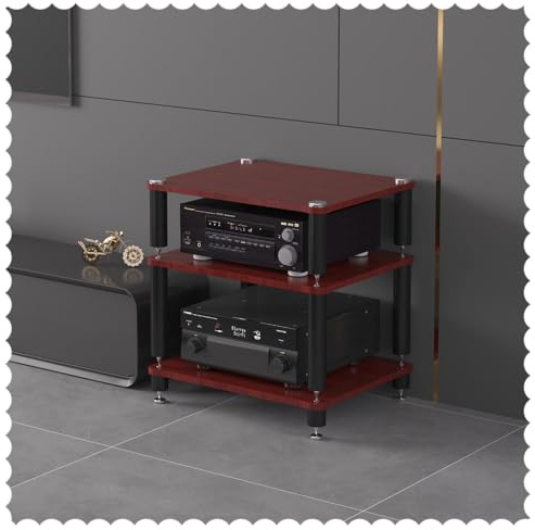White HiFi Rack for Home Office 3Tier Stereo Cabinet AV Media Stand Turntable Holder Shockproof AudioVideo Component Storage Unit