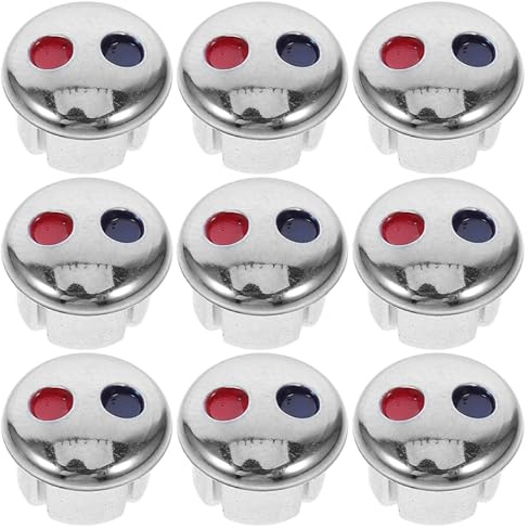 HEATSHAKING 10 Pezzi Indicatori di Calda e Fredda per Rubinetto, Pulsanti in Abs Argento, Installazione Facile, Adatti a Bagno e Cucina, Clear