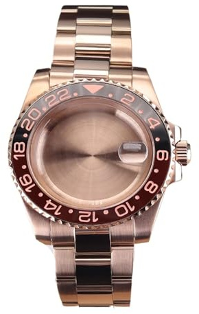 1 st roséguld 40 mm klockfodral Klockremmar Enkelriktad rotation Keramisk ram 120 klick for GMT NH34 NH35 NH36 for Miyota8215 rörelse(NO.1 Solid Back A,Miyota 8215)