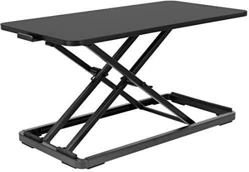 Hanured Steh-Sitz Schreibtisch Höhenverstellbar, Ergonomische,60 x 34 cm Stehpult,für Büro, Arbeitszimmer, Wohnzimmer und Fenster, Schwarz