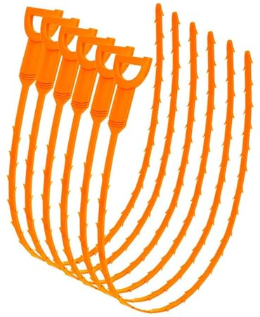 Atrapadores de pelo de barrena de fontanería, paquete de 6 herramientas flexibles para fregadero, duchas de baño transparentes, destapar tuberías de cocina, elimina bloqueos de bañera, limpiador de