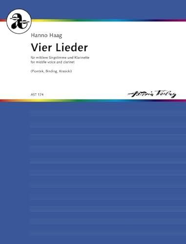 Vier Lieder: nach Texten von Piontek, Binding und Krasicki. op. 12. mittlere Singstimme und Klarinette. mittel.