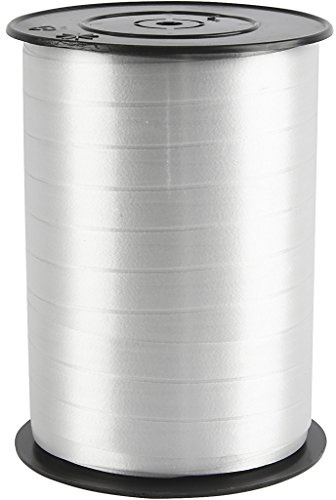 Creativ Presentsnöre, Silver, B: 10 mm, Blank, 250 M, 1 Rulle