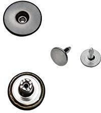 ISTA TOOLS Jeansknöpfe ★ Rostfrei ★ Metallknopf 14mm, 17mm und 20mm, Metall Knöpfe,Fester Sockel (10 STK. mit Nieten, 20mm Schwarz Nickel-frei)