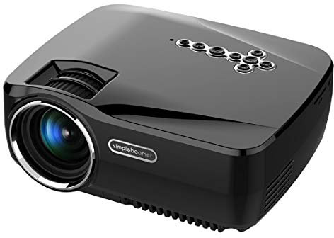 CHANYO Portable projector, Adjustable distance Simplebeamer GP70UP Micro Wireless Projector 1200 lumens Android 4.4 HD Home Theater(Black) (Color : Black)