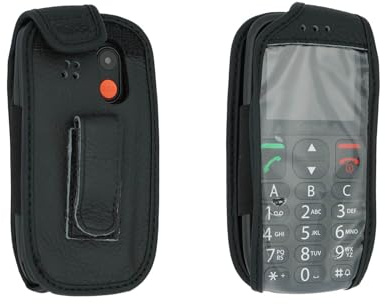 caseroxx Ledertasche für Gigaset GL390 / GL395 | Hochwertige Tasche mit Gürtelclip zum sicheren Tragen am Gürtel, aus Echtleder
