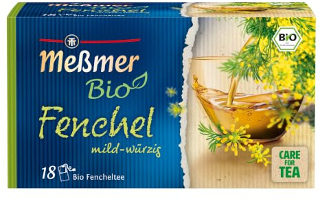 Meßmer Bio Fenchel | wohltuend | 18 Teebeutel | Vegan | Glutenfrei | Laktosefrei