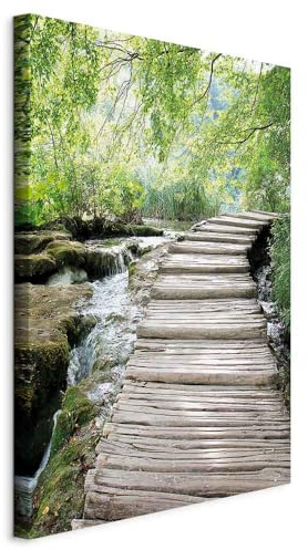 murando - Akustikbild Wald Wasserfall grün, Schallschutz, Wohnzimmer, Büro | Verbessert Raumakustik, reduziert Hall, ideal fürs Büro oder Wohnzimmer, hochwertige Verarbeitung, schnelle Montage, stilvoll