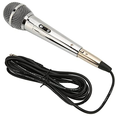 Goshyda Microfono Dinamico Cablato, Microfono Professionale per Karaoke Vocale Portatile con Cavo Staccabile da 9,8 Piedi, Microfoni per Canto per Riunioni KTV Domestiche