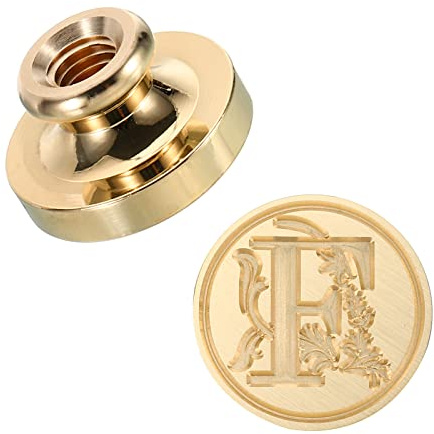 PATIKIL Alphabet F Wachs Siegel Stempel Initiale Buchstabe Versiegeln Wachs Stempel Klassisch Retro Messing Kopf für Umschlag Einladungskarten