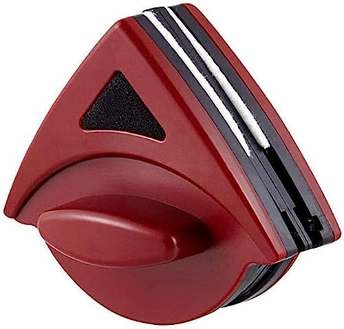 KAnduo Fensterschrubber, Fensterglasreiniger-Wischer, Fensterreinigungsmagnet, doppelseitige magnetische Glasreinigungsbürste, magnetische Fensterreinigung, Glasreiniger, Fensterwischer, rot