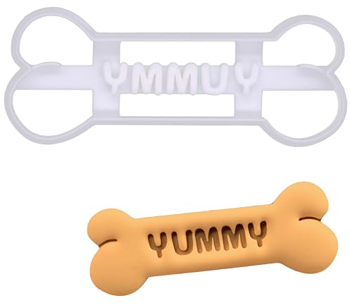 BAKERLOGY YUMMY Hundeknochenform Ausstechform - Detailliertes Keksausstecher-Design zum Backen und Basteln, ideal für Fondant, Teig, Ton