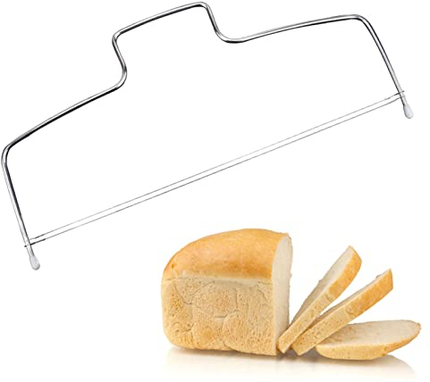 Tissting Tortenschneider Edelstahl 30,5cm Höhen Verstellbar Kuchenschneider mit Schneiddrähten, Nivellierer Tortenbodenschneider Tortenbodenteiler(2 Dräht)