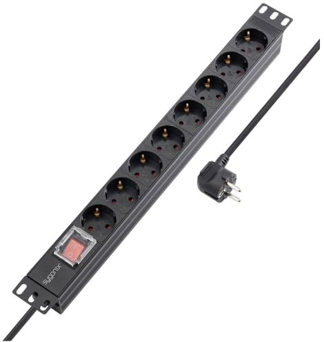 Sygonix SY-5799002 Steckdosenleiste 19 Zoll 8fach Schwarz Schutzkontakt 1 St.