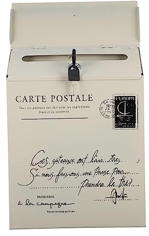 Uonlytech Boîte aux Lettres Vintage Murale Verrouillable en Fer Clé, Style Américain Rustique, Décoration Jardin, Usage Polyvalent