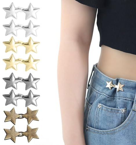 LuLiyLdJ Ajustadores de Pantalones, Botones Ajustables para Cintura, 8 Pares