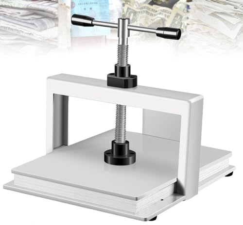 Oiyekntd Manuelle Papierpresse Maschine A3 Buch Stahl Notizen Rechnung Buchbinder Presse Buchbinden Notizen Büro Rechnung Buchbinder Abflachung Maschine 3306lbs (1500kg) Druck