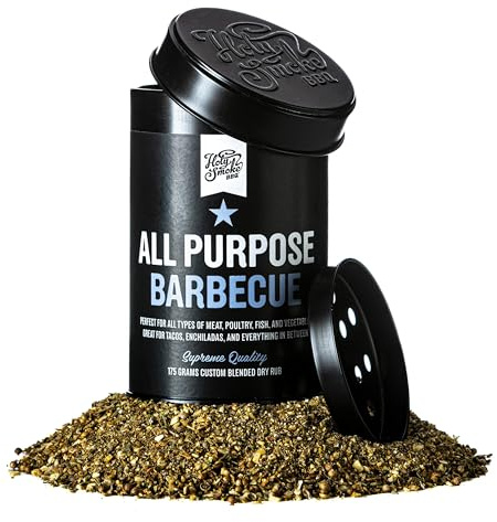 All Purpose Barbecue BBQ Rub Sazonador Spice Mix Especias Barbacoa Condimento Seco para Carne verduras Brisket Cordero Bistec Fajitas pollo pescado y patatas175g