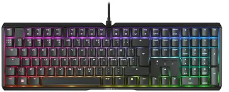 CHERRY XTRFY MX 3.1, Mechanische Gaming-Tastatur, Pan-Nordisches Layout (QWERTY), RGB-Beleuchtung, Aluminium-Gehäuse, USB-A, MX2A RED Switches, Schwarz