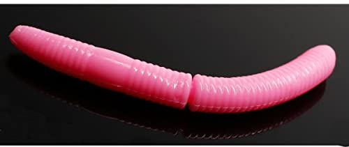 Libra Lures Fatty D'Worm Knoblauch Forellen Köder Tauwurm Imitation Zander Huchen Süßwasser Schwimmend 6,5cm 10 Stück Raubfisch