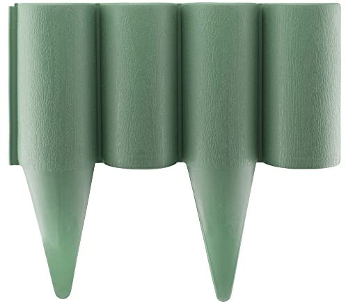 Lawn Edging, Plastic Palisade Wood Effect, 2.5m Box, Green - provides a clear separation between grass, flower beds, pathways, and other landscape features.