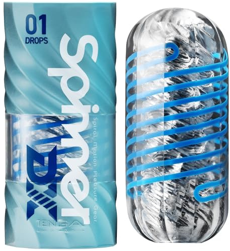 TENGA SPINNER DX 01 Drops - sex toy réutilisable pour homme avec sensations extrêmes et matériau extensible, incluant un échantillon de lotion – masturbateur discret et portable