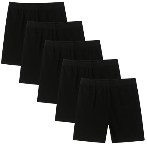 Moitiy cykelbyxor barn flickor korta byxor flickor sportbyxor kruzbyxor bomull sport shorts sommarbyxor 5–14 år, svart, 10-12 år