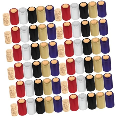 Luxshiny 130pièces Capsules Thermorétractables Pvc Pour Bouteilles De Vin Des Bouchons Application Facile Et Rapide Pour Domicile Et Bar