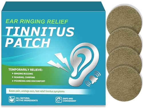 Tinnitus Linderung für klingende Ohren, sanftes und sicheres Tinnitus-Pflaster, natürliche pflanzliche Inhaltsstoffe, effektiver Gehörschutz