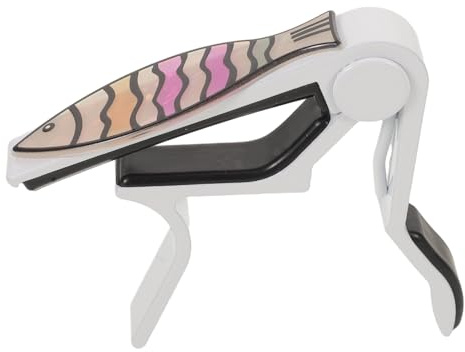 Fish Shape Capo for Ukulele and Banjo Compact Guitar Accessory | Plastic and Metal Build, Quick Release Mechanism, Precise Tuning Control, Versatile Compatibility for Stringed Instruments
