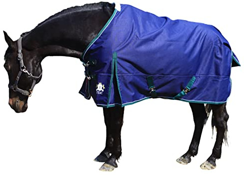T TEKE Couvertures de cheval de participation Deluxe, Couvertures de soins de cheval imperméables et respirantes 1200D pour le remplissage hivernal (51 -87 y compris la taille miniature / poireau)