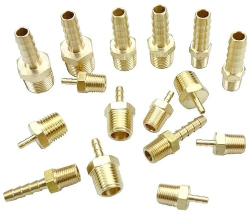 1/8 1/4 3/8 1/2 3/4 NPT Male 1/8-3/4 Inch Hose Barb Hosetail Brass Pipe Fitting Connector Adapter Water Gas Fuel Male to Hose Barb(1l4 NPT to 5l16 Inch)
