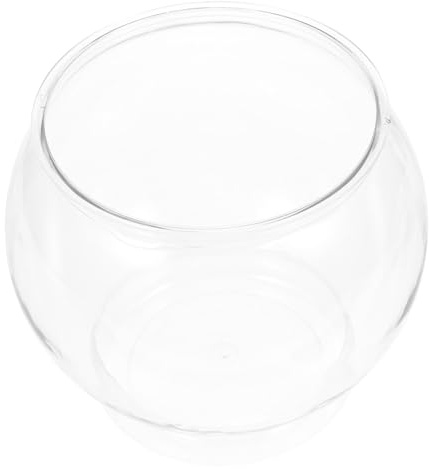 DOITOOL Transparenter Bruchsicherer Pet-fischtank Klein Runde Plastik-aquariumschale für Schreibtischdekoration Vielseitiger Desktop-wohnlandschaftsbehälter für Goldfische und Schildkröten