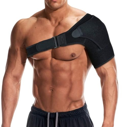 bergxperten Schulterheld Bandage Verstellbare Schulterbandage für Frauen und Herren, schützt beide Schultern und lindert Unbehagen Schulterstütze Für Sport