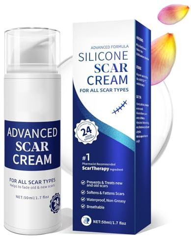 100% Silikon Narbensalbe & Narbengel - Professionelle Scar Removal Cream für alle Narben, Kaiserschnitt & Keloid - Narbencreme für Neue & Alte Narben - 50ml